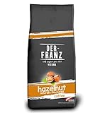 Der-Franz Kaffee, Mischung aus Arabica und Robusta, geröstet, ganze Bohne aromatisiert mit natürlicher Haselnuss UTZ, 1000 g