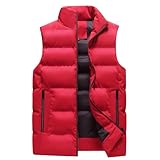 Arbeitsweste Herren Einfarbig Foto Schießen Weste Stehkragen Reißverschluss Steppweste Thermo Weste mit Tasche Autumn Winter Vest Ärmellos Mantel Anglerweste Outdoor Weste für Camping Golf Gilet