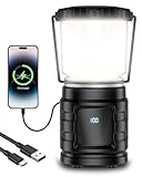 LED Campinglampe Aufladbar 8000mAh, Ultra Hell 1000 LM Camping Laterne mit LED-Leistungsanzeige, 4 Lichtmodi & IP65 Wasserdichte, USB C Aufladbar, für Camping, Wandern, Angeln, SOS, Ausfälle