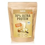 HANS Brainfood 90% Bio ULTRA fermentiertes Erbsenprotein Pulver cremig 1kg Vanille - Veganes Proteinpulver cremig Mit Optimalem Aminosäurenprofil & Gut löslich - Bio Protein Pulver