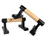 Müller & Blum Parallettes Holz, rutschfeste Liegestützgriffe, Premium Calisthenics Equipment für Indoor & Outdoor, gelenkschonende Push Up Bar Krafttraining, belastbare Handstand Griffe, Liegestütze