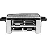 WMF Lono Raclette Grill mit Pfännchen und Schiebern, Raclette 4 Personen, 870 W, edelstahl matt
