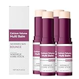 Cemenrete Calcium Multi Balm, Wrinkle Core Stick, Anti-Falten Stift für Gesicht, Augen & Hals, Mandel & Vitamin E für Lippenbalsam, Augencreme, Hals, Straffend und Feuchtigkeitsspendend, 8g