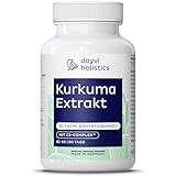 Dayvi Holistics® Kurkuma Extrakt Kapseln hochdosiert [VEGAN] - Curcuma Kapseln Piperin - Pflanzliches Kurkuma - Curcumin Extrakt - (90 Kapseln)