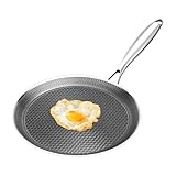 Pfannkuchenpfanne | Edelstahl-Kochgeschirr – antihaftbeschichtete flache Bratpfanne – für den Außenbereich, Zuhause, Frühstück, Ei, Küche, Camping-Kochfeld