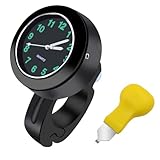 Tulov Motorraduhr, Schwarz Durchmesser 22-25mm Wasserdicht Leuchtend Motorraduhren für Lenker, Lenkerhalterung Uhr für Motorräder, Elektrofahrzeuge