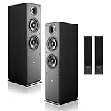 VEVOR Standlautsprecher Paar, 2-Wege, mit 2,54 cm Hochtöner, Zwei 16,51 cm Tieftönern, 400 W Spitzenleistung, 65 Hz–20 kHz Frequenzgang, Robustes MDF-Gehäuse, für Home-Audio, Paar