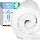 ELONEO Komfortschaum Matratzen Topper 90x200cm mit 8 cm Höhe, atmungsaktiver Matratzentopper, Matratzenauflage, Mattress Topper für Bett und Boxspringbett