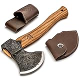 BeaverCraft Spaltaxt Beil Handgeschmiedet AX3 - Campingbeil Axt Holz Spalten Handbeil Bushcraft-Axt - Spalthammer Holzspalter - Axtwerkzeug Axt-Survival mit Scheide Gartenäxte - Outdoor Axt für Wald