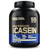 Optimum Nutrition Gold Standard 100% Casein langsam abbauendes Proteinpulver mit Zink, Magnesium & Aminosäuren, fördert Muskelwachstum & Reparatur über Nacht, Creamy Vanilla, 55 Portionen, 1,82 kg