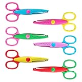 OUDQFCJ 6er-Set Kinder Bastelschere Kinderschere Kinder gezackte Schere Zick-Zack-Schere