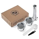 i Cafilas Wiederverwendbare Kaffeekapseln, Filterbecher für Kaffeemaschine, 1 Box mit Kaffeekapseln, Tamper Pinsel und Kaffeelöffel, kompatibel mit Kfee/Caffitaly/Tchibo (Kapsel + Tamper)