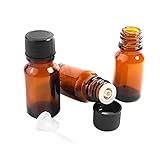 HugeDE 10 Stück 10 ml nachfüllbare leere ätherische Öle Flaschen Bernstein Glas Flaschen Aromatherapie Flaschen