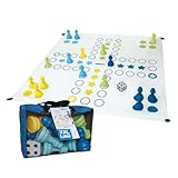 alldoro 60060 XXL Ludo, riesiges Brettspiel für drinnen und draußen, mit 16 großen Spielfiguren und Würfel, für Kinder ab 3 Jahren und Erwachsene, 150 x 150 cm, bunt