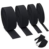 Auckpure 20 Meter Gummiband Schwarze Breite 10mm 20mm 30mm 40mm Gummibänder Nähen 4 Stück für Hosengummi DIY Handwerk Stoffe zum Nähen - Nicht Leicht Verformbar - Elastisches Farbband