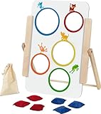 goki Zielwurfspiel für Klein und Groß - Beidseitig bespielbar, aus Holz, inkl. Wurfsäckchen, fördert Hand-Augen-Koordination, ideal für drinnen und draußen, Sackloch Spiel