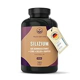 Silizium - 360 Kapseln für 4 Monate - Organisches Silicium 519mg pro Tag - Hochdosiert - Natürlich gewonnen aus indischem Bambusextrakt - Haar Vitamine - Zink, Selen & Kupfer - Vegan - TRUE NATURE