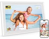 Frameo WLAN Digitaler Bilderrahmen 10,1 Zoll, HD 1280 * 800 IPS Touchscreen Elektronischer FotoRahmen mit 32GB Speicher, Auto Drehung, Einfache Weitergabe von Fotos Videos über Frameo App