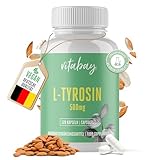 Vitabay L-Tyrosin Hochdosiert 500mg - 120 L-Tyrosin Kapseln Vegan & Laborgeprüft - Aminosäure mit hoher Bioverfügbarkeit - ohne unerwünschte Zusatzstoffe - hergestellt aus hochwertigen Rohstoffen