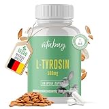 Vitabay L-Tyrosin | 120 vegane Kapseln | Hochdosiert mit 500 mg pro Kapsel | Essentielle Aminosäuren enthalten | Bioverfügbar | Ohne Gentechnik | Laborgeprüft & hergestellt aus hochwertigen Rohstoffen