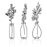 Onperpoe 3 Stück Metall Blattpflanze Wanddeko Schwarz Wanddekoration Metall Minimalistische Vase Wandkunst Rustikale Wandkunst Dekor Für Schlafzimmern Wohnzimmern Fluren Büros Hotels Wand Dekor