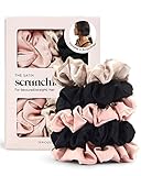Kitsch Pro Satin Scrunchies, weicher als Seide, Haargummis zur Frizz Prävention, Satin Haargummis zur Bruchprävention und sanfte Stilerhaltung, Schlaf und Nacht Scrunchie, 5 Stück, sortiert
