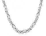 Halskette Byzantiner Königskette versilbert 10mm Länge 85cm, Herren-Kette Silberkette Damen Geschenk Schmuck ab Fabrik Tendenze-Italy