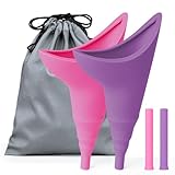 2pcs Urinella für Frauen, Weibliches Urinal Silikon Trichter Wiederverwendbarer Frauenurinal für Frauen, Tragbares Urinal für Frauen Stehend Bis Pinkeltrichter, Aktivitäten, Camping