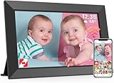 Frameo 10,1 Zoll WLAN Digitaler Bilderrahmen, 1280x800 HD IPS Touchscreen Fotorahmen Elektronisch, 32GB Speicher, Automatische Drehung, Unterstützt Micro SD Karte, Bilder und Videos Sofort Teilen