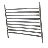 Yardwe Grillrost Feuerstellenrost für den Außenbereich Gitter für Feuerstelle Brennholzhalter Kaminrost Fassrost verbrennen Holzofenrost Herd -Rost Feuerrost Metallgitter Bewehrung Grau