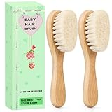 Molylove Baby Haarbürste, Holz Babyhaar Brush mit weichen Ziegenborsten - weich Baby Bürste für Säuglinge Kleinkinder - Haarbürste 2pcs