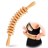 TaoTazon Faszienrolle Holz, Premium Faszienstab mit Griff, Massageroller für Körperformung, Anti Cellulite, Massageholz für Rücken, Nacken, Beine, Rücken