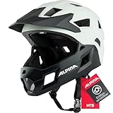 Alpina Rupi - Leichter und Sicherer Fullface-Helm für Kinder und Jugendliche, passend für Mountainbike-Einstieg, Abnehmbarer Kinnbügel, Verstellbare Passform, Optimal Belüftung, White matt, 50-55 cm