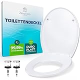 Zenacasa® Premium Toilettendeckel mit absenkautomatik antibakteriell oval weiß - Duroplast WC Sitz mit Absenkautomatik