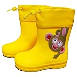 Unisex Kinder Gummistiefel Bequeme Anti-Rutsch Wasserschuhe Wasserdicht Verstellbare Regenschuhe Leichte Weiche Sohle Regenschuhe Für Stadt Land Stiefel