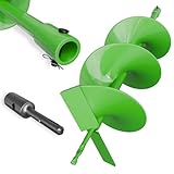 ZENIX Gartenbohrer Erdbohrer für Bohrer 200mm×800mm mit Sicherungsbolzen & Adapter,Mit normaler Bohrmaschine nutzbar, Erdbohrer für Pfahlbohrer Brunnenbohrer Aushubarbeiten, Zaunbau und Garten.