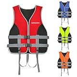 Sohodoo Prallschutzweste: Auftriebsstarke Rettungsweste for Jetski, Surfen & Wassersport | Verstärktes, langlebiges Design, verstellbare Gurte(Red,M)