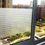 Lifetree Fensterfolie Streifen Blickdicht Sichtschutzfolie: Selbstklebend Fenster mit Statischer Haftung ohne Klebstoff Milchglasfolie Folie Anti-UV Für Zuhause Büro Statisch Folie 45 * 200CM