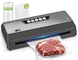 Bonsenkitchen Vakuumiergerät mit Cutter & Aufbewahrung | Kompakter Vakuumierer für Sous Vide & Meal Prep | Mehrfach-Modi