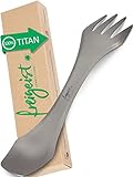 freigeist Titan Spork Camping Besteck Set, Ultraleicht, Titan, 8000071, mit Zahnung