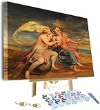 Malen nach Zahlen für Erwachsene Anfänger Allegorie des Glücks und der Tugend Gemälde von Peter Paul Rubens Gerahmt und Staffelei Malen nach Zahlen für Erwachsene Anfänger, DIY Malen nach Zahlen