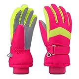 Leeboom Skihandschuhe Kinder Handschuhe Kinder wasserdichte Winterhandschuhe Kinder für 3-13 Jahre Mädchen und Jungen Geschenke Snowboard Laufen Radfahren Wandern