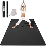 CAMBIVO Yogamatte XXL, Yoga Matte groß 183cm x 122cm x 6mm, Dicke Sportmatte Fitnessmatte rutschfest, TPE Gymnastikmatte Schwarz, Turnmatte Bodenschutzmatte für Pilates, Gym, Zuhause, Workout