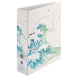Herlitz 50033393 Ordner maX.file, A4, 8cm, Motiv: GREENline Welle, 1 Stück, Motiv: Welle, Ordner 8cm