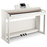 Donner Digial Piano 88 Key Weighted DDP-100 , Action Digital Piano, Anfänger Keyboard Piano Bundle mit Möbelständer, Netzadapter, Weiß