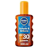 NIVEA SUN Schutz & Bräune Sonnenöl Spray LSF 30 (200 ml), Sonnencreme mit Pro-Melanin-Extrakt für eine ebenmäßige Bräune, sofortiger Sonnenschutz mit UVA/UVB-Filtersystem