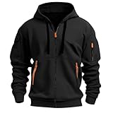 Generisch Hoodie Herren Sweatjacke Kapuzenjacke Reißverschluss Zip Sweater Sweatshirt mit Kapuze Pullover Übergangsjacke Männer Sport Kapuzenpullover Casual Arbeitspullover mit Taschen