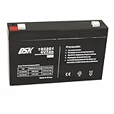 DSK 103201 - Versiegelte wiederaufladbare AGM-Bleibatterie 6V mit 7Ah. Ideal für Auto- und Elektromotorräder für Kinder, Motorroller, USV-Systeme, Sicherheits- und Kommunikationssysteme…