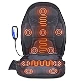 VEVOR Massagesitzauflage 3800U/min Massageauflage 5 Modi Massagesessel Massagesitz mit 10 Vibrationsknoten (6 für den Rücken, 4 für die Hüften) Massagestuhl Linderung von Müdigkeit Stress