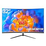 Gawfolk 32 Zoll FHD Curved Monitor 75Hz, 1080P Home Office Business PC Bildschirm, 2800R Computer Monitor Gaming mit Eye Care Technologie HDMI VGA Computerbildschirm, unterstützt VESA